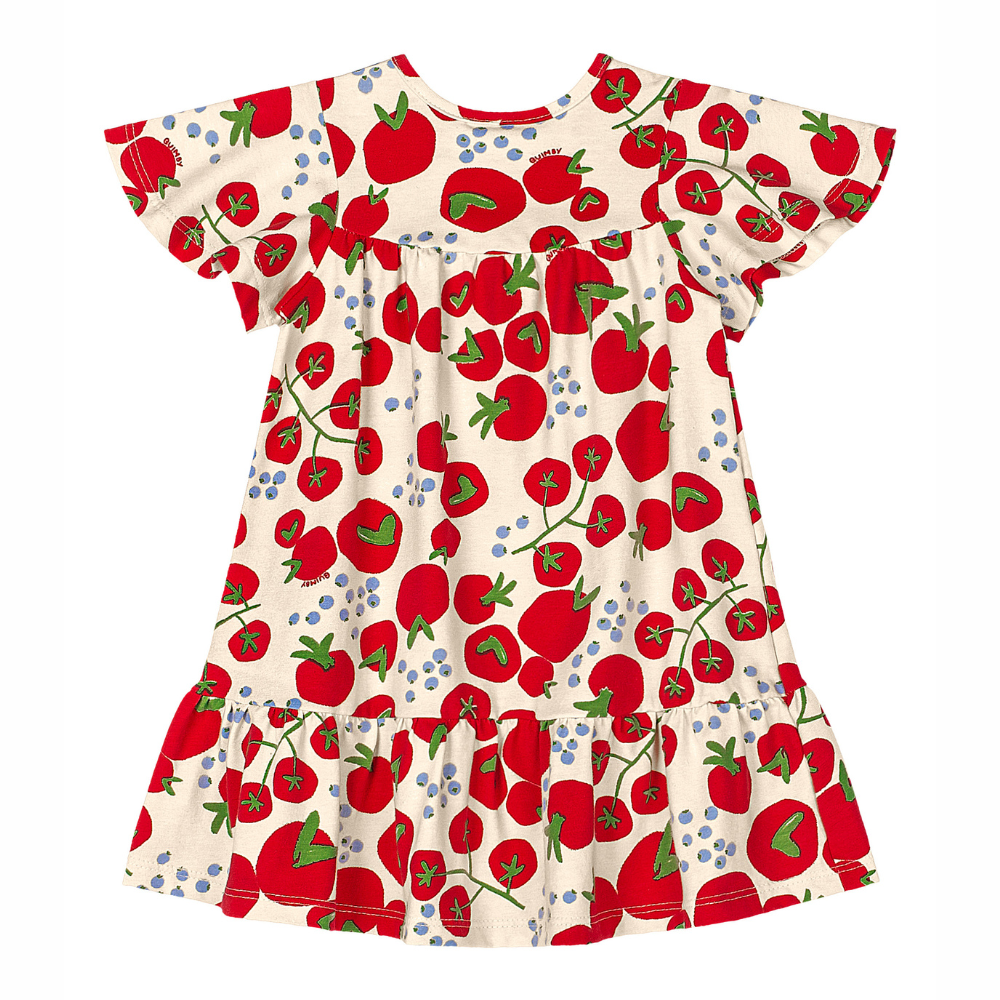 VESTIDO MANGA CURTA EM COTTON CEREJA