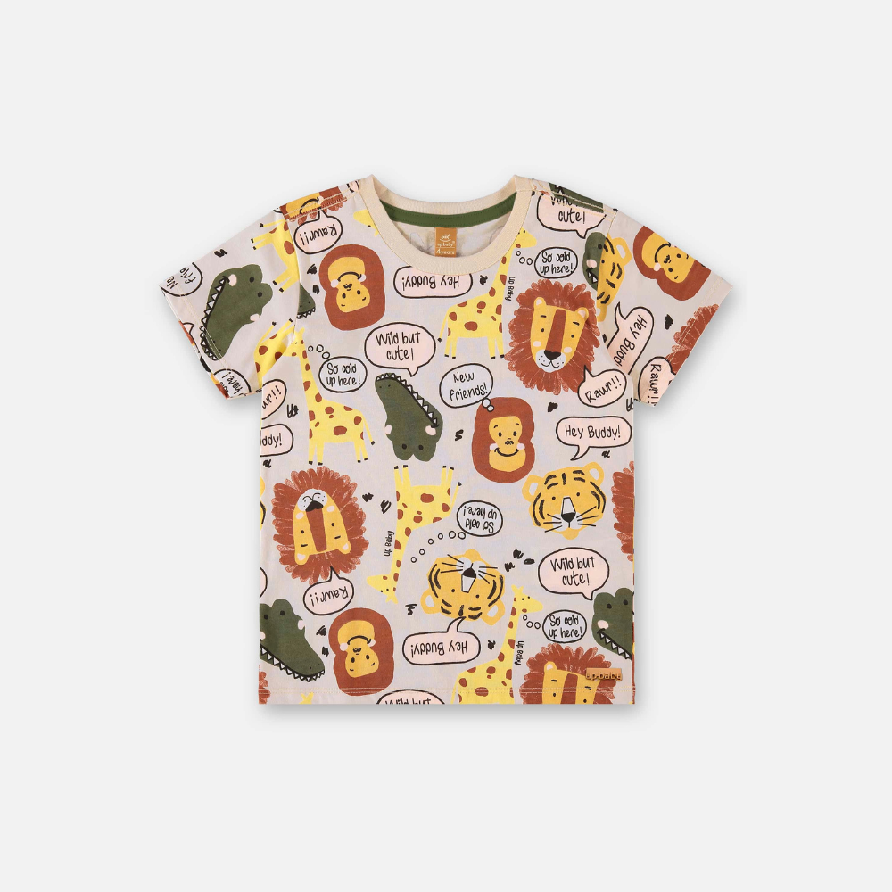 CAMISETA MANGA CURTA EM MALHA ABSTRATO