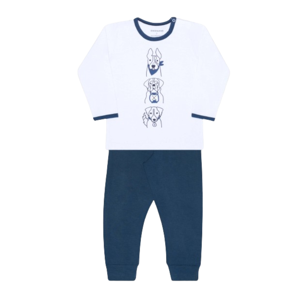 PIJAMA MODAL BRANCO CACHORRINHOS