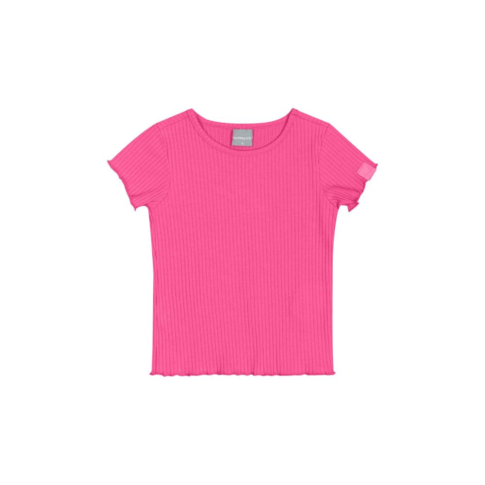 BLUSA MANGA CURTA EM RIBANA CANELADA