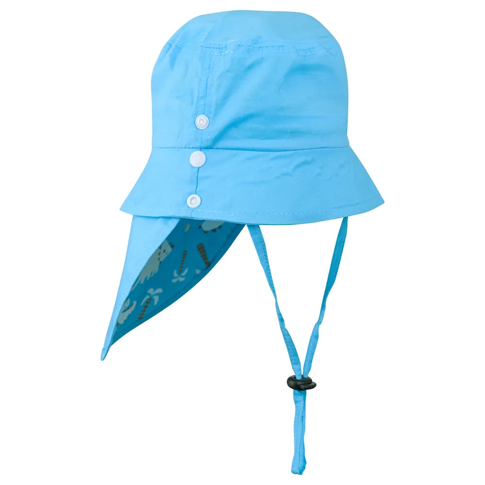 CHAPEU C/PROTECAO TECIDO UV 06-24 MESES MASC PIMPOLHO AZUL/ELEFANTE