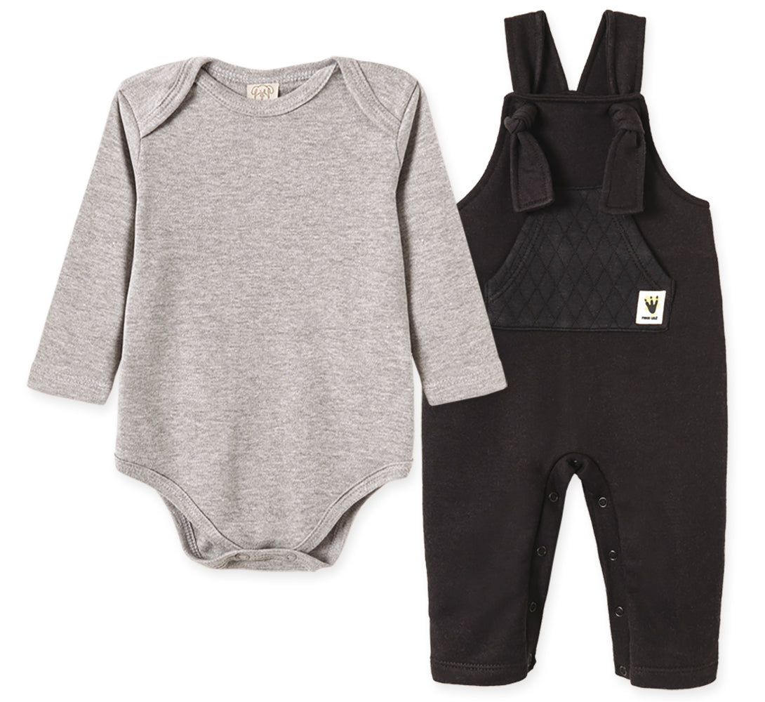 BODY M/L E JARDINEIRA MESCLA PRETO