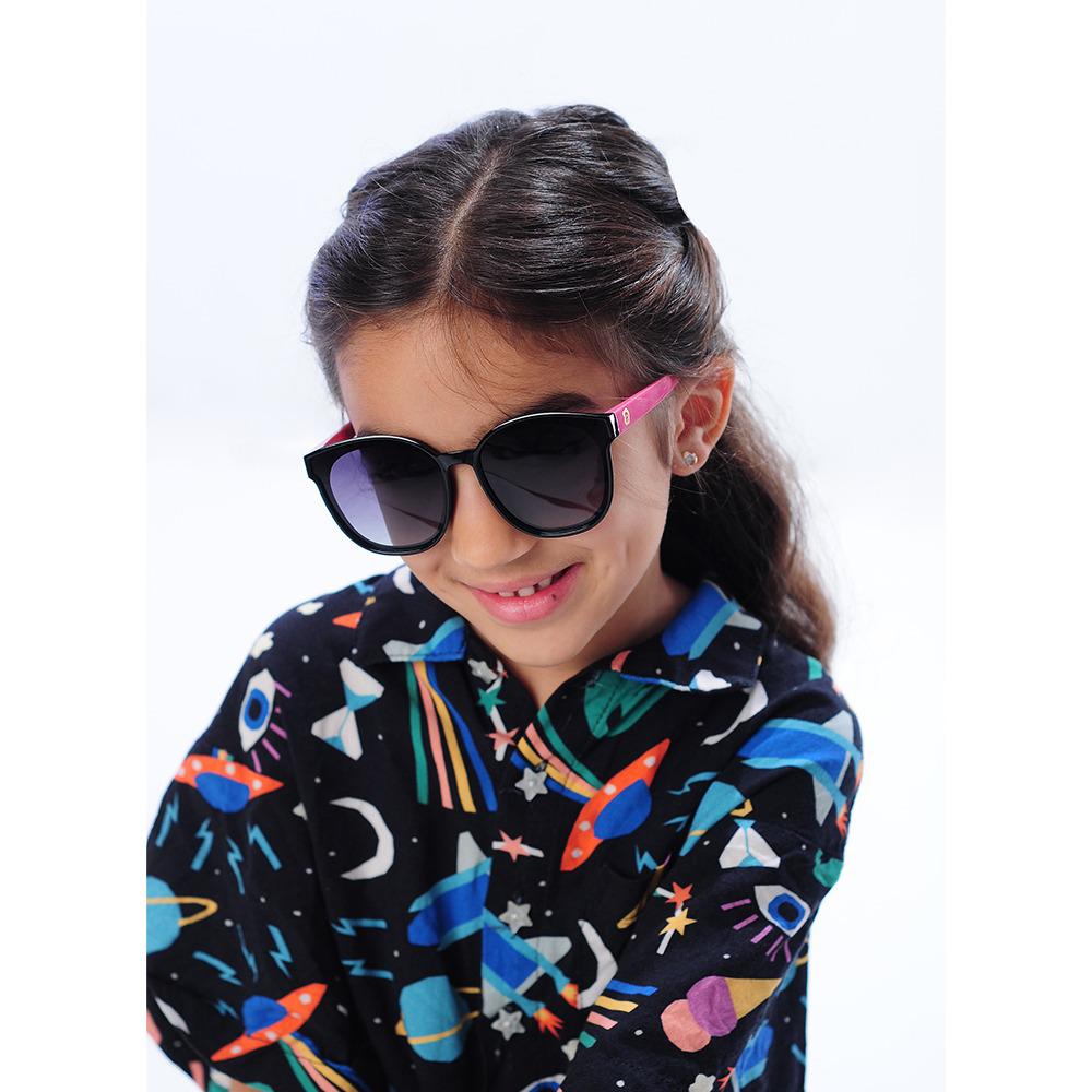 OCULOS DE SOL INFANTIL FLEXIVEL TAM UNICO UNISSEX PIMPOLHO PRETO/ROSA