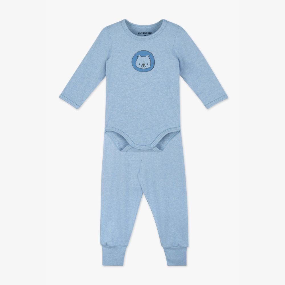 CONJUNTO DE BODY MELANGE AZUL/ROSA (RN ao GG)