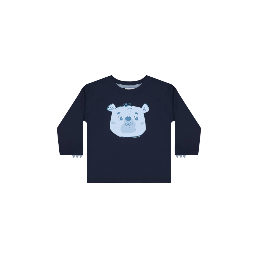 CAMISETA MANGA LONGA EM MEIA MALHA