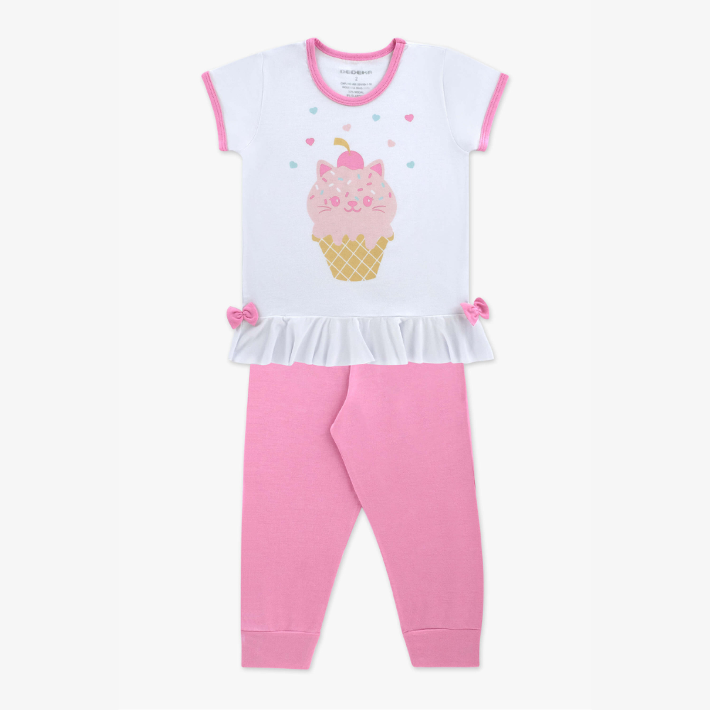 PIJAMA MODAL BRANCO (TAM 1 AO 3)