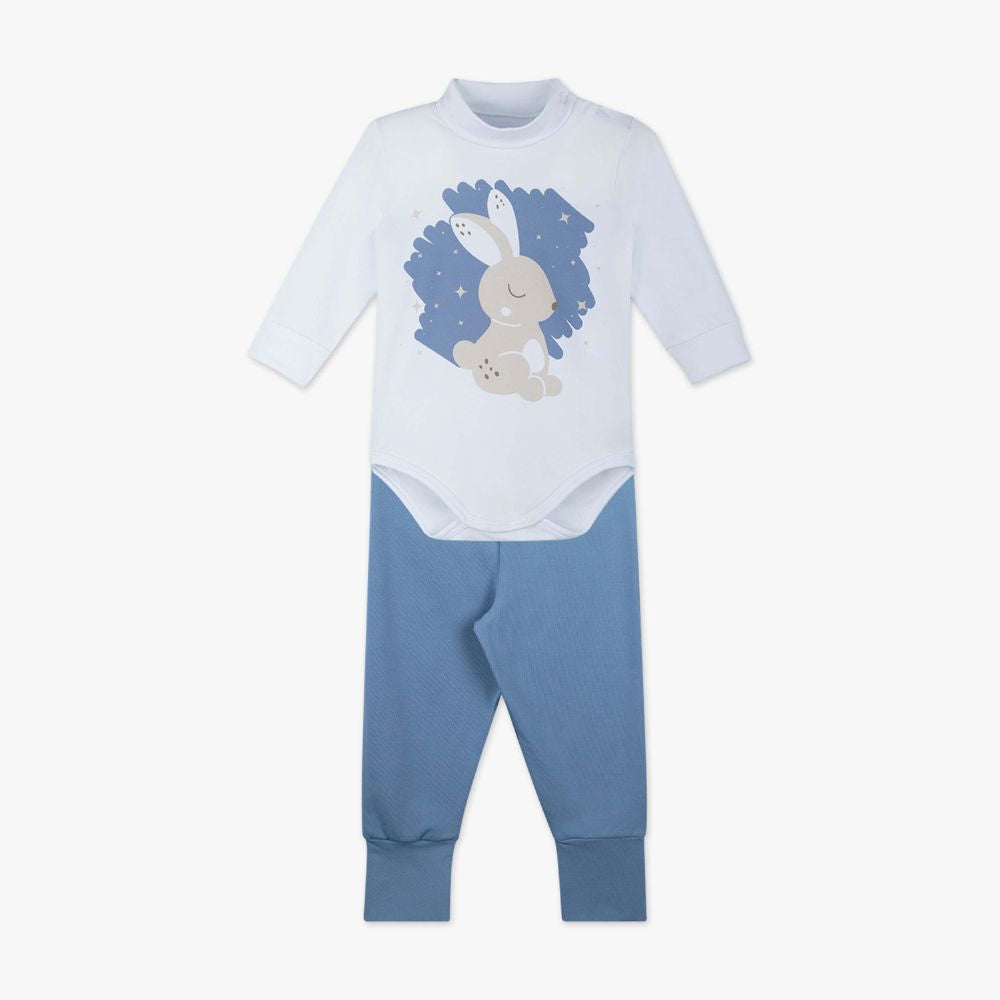 CONJUNTO DE BODY GOLA ALTA THERMO DRY COM PE REVERSIVEL BRANCO E AZUL (P ao GG)