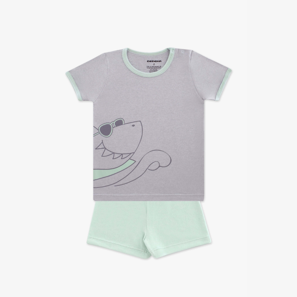 PIJAMA MELANGE VERDE MENTA (TAM 1 AO 3)