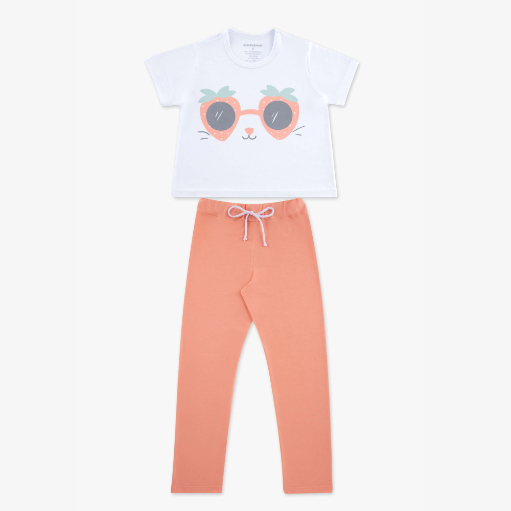 PIJAMA MODAL BRANCO (TAM 4 AO 8)
