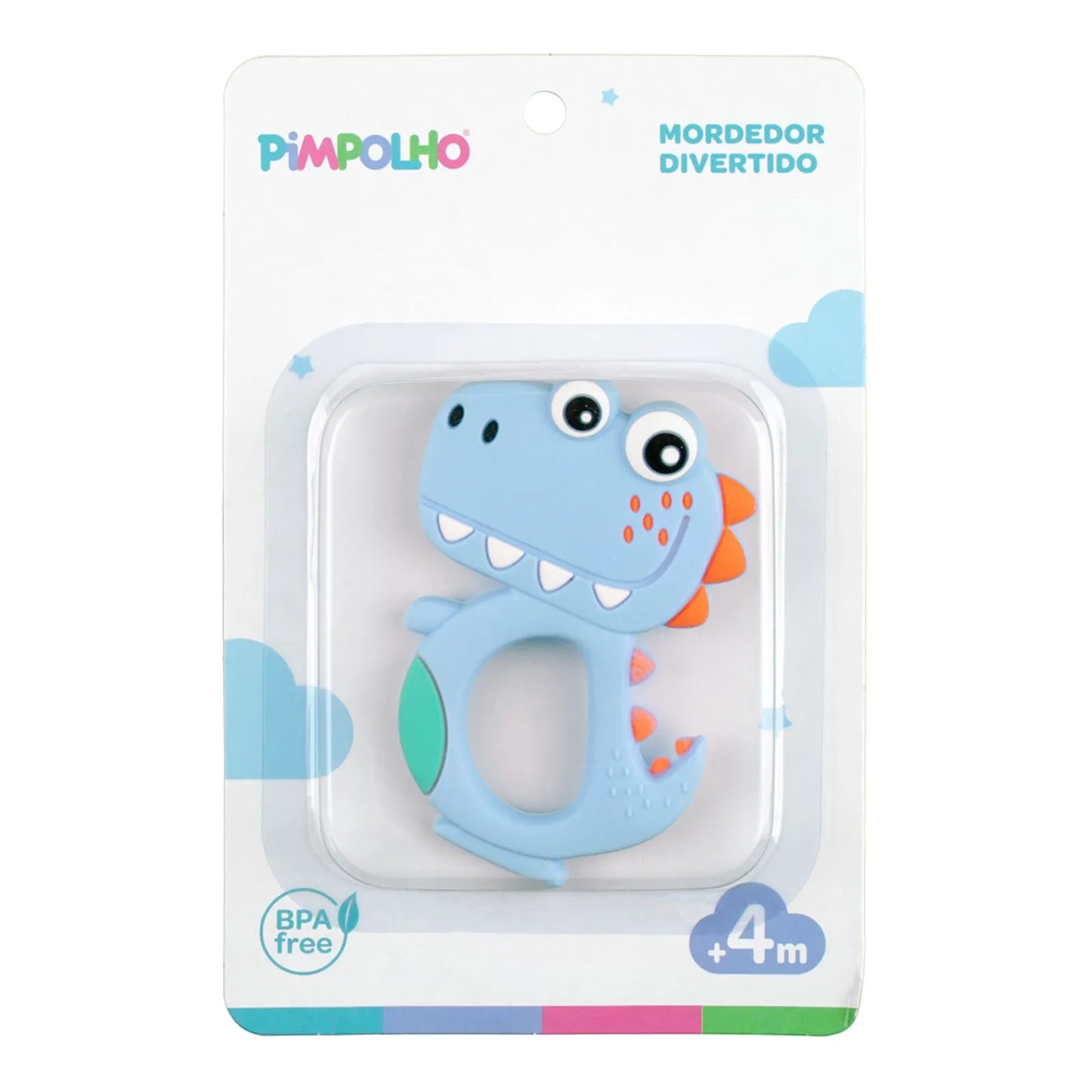 MORDEDOR INFANTIL BICHINHOS MASC PIMPOLHO AZUL/DINOSSAURO