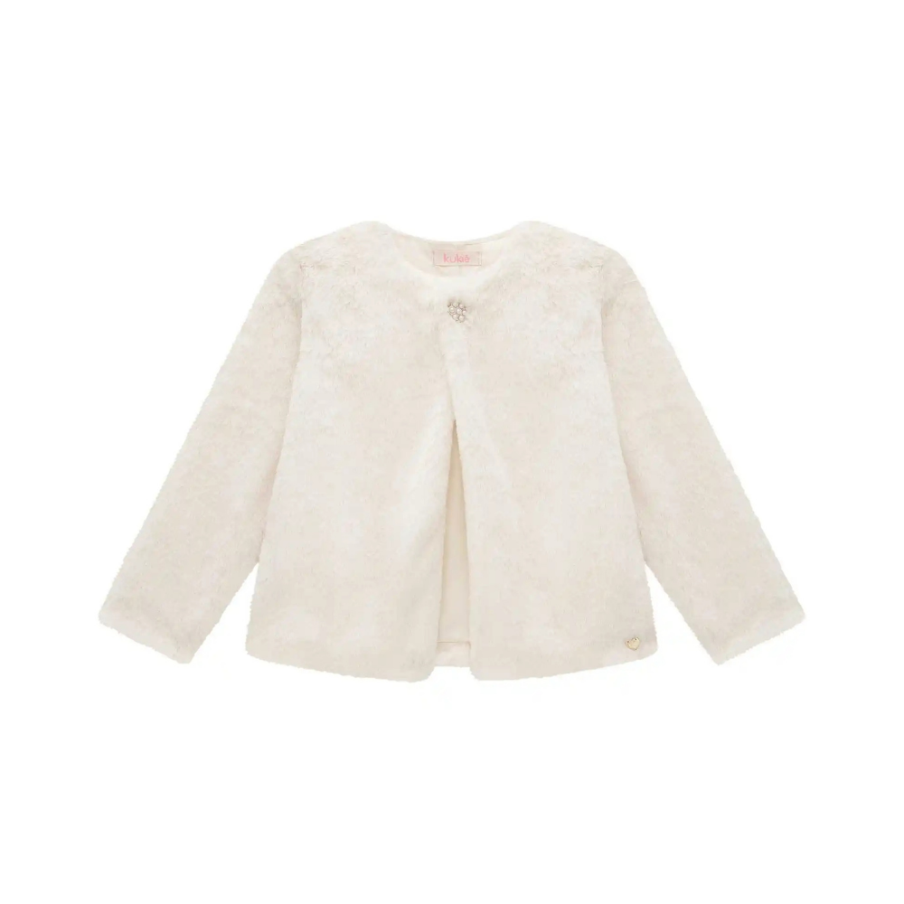 CASACO EM PELO LISO OFF WHITE