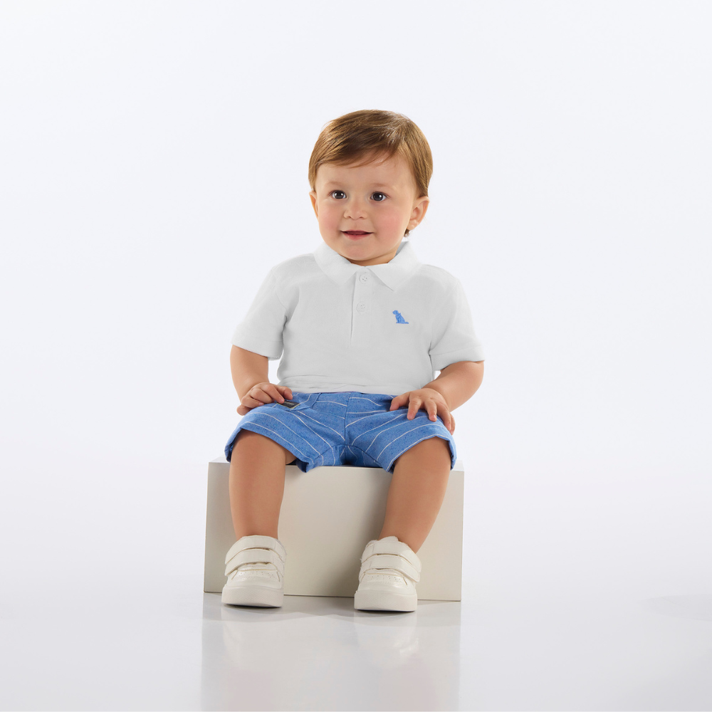 CONJUNTO CAMISA POLO PIQUET E BERMUDA TECIDO CAQUI