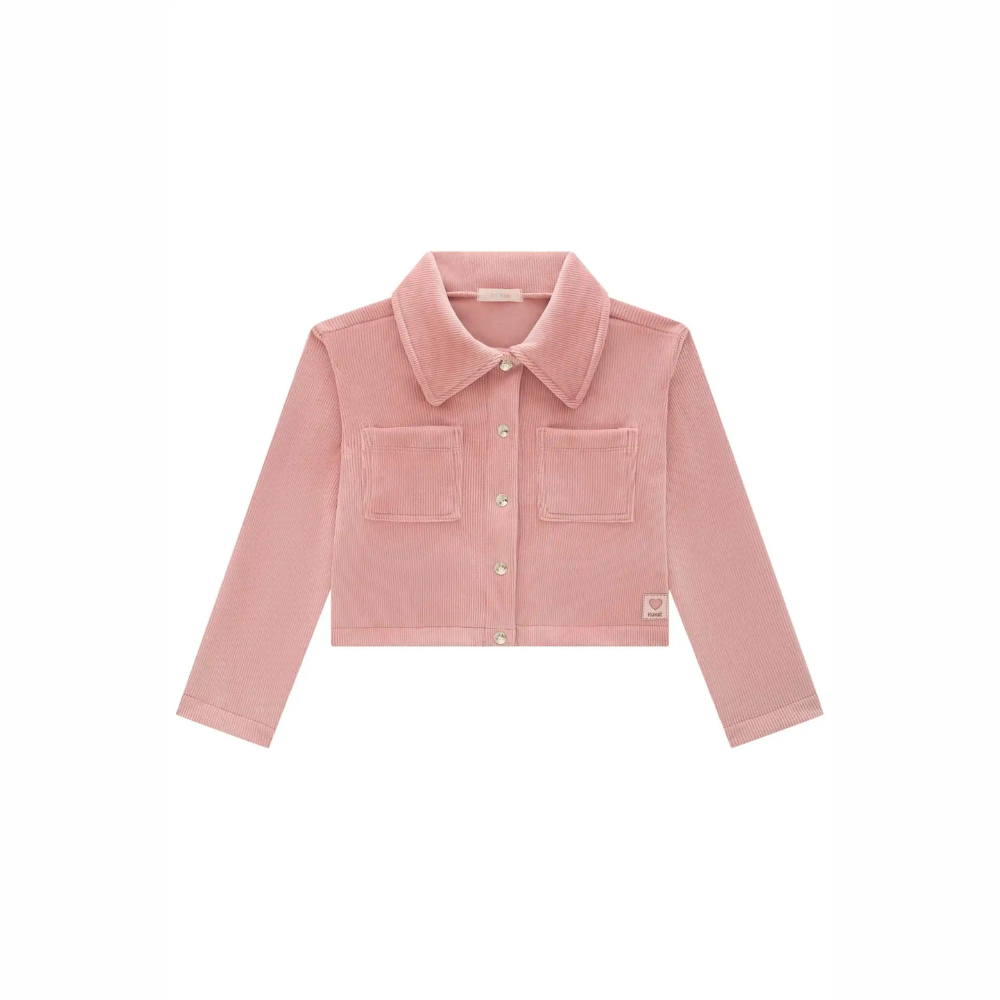 JAQUETA BOXY EM FLEECE COTELE ROSA