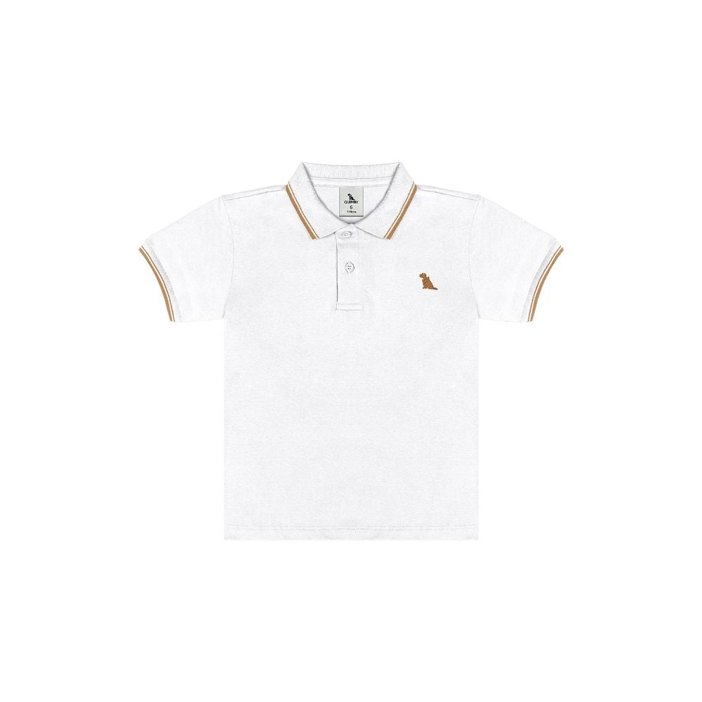 CAMISA POLO MANGA CURTA EM PIQUET VERMELHO/BRANCO/VERDE