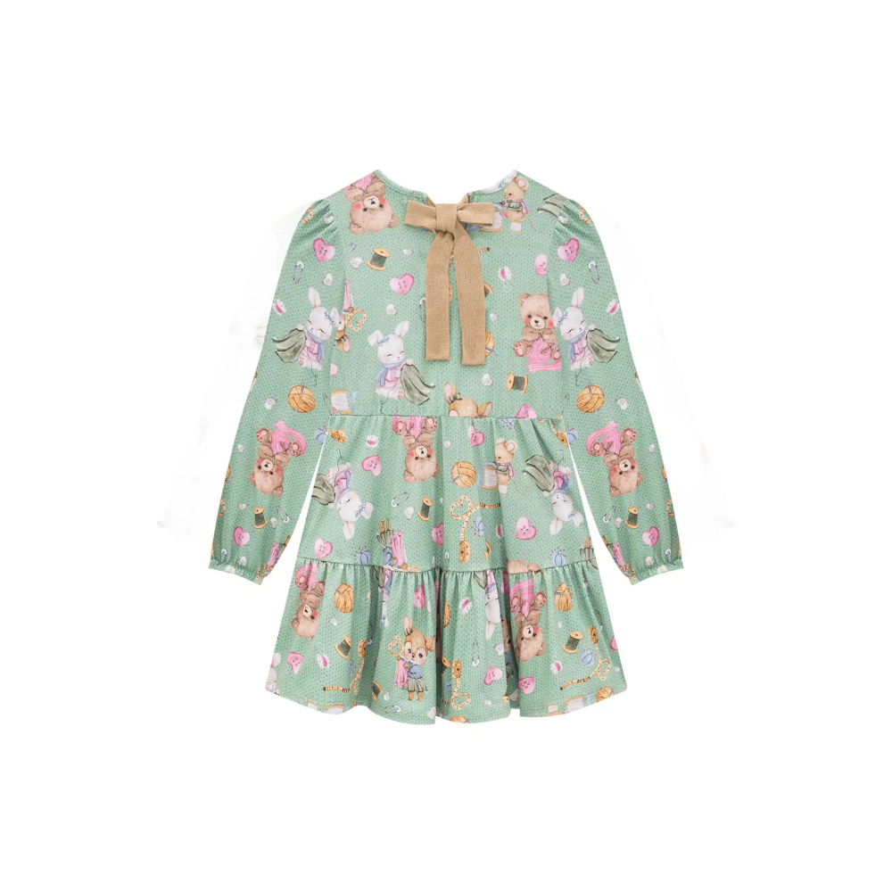 VESTIDO MANGA LONGA VERDE