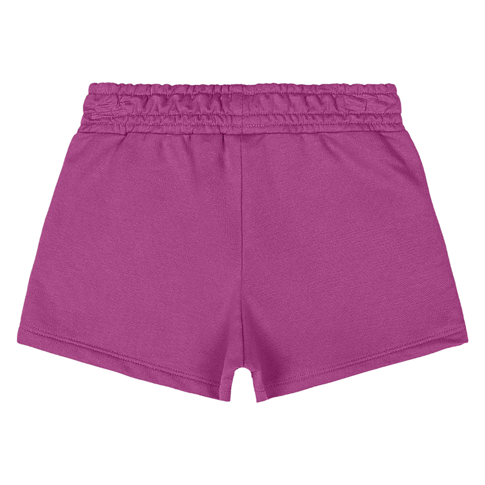 SHORT EM MOLETOM SEM FELPA ROSA/PRETO/LILAS