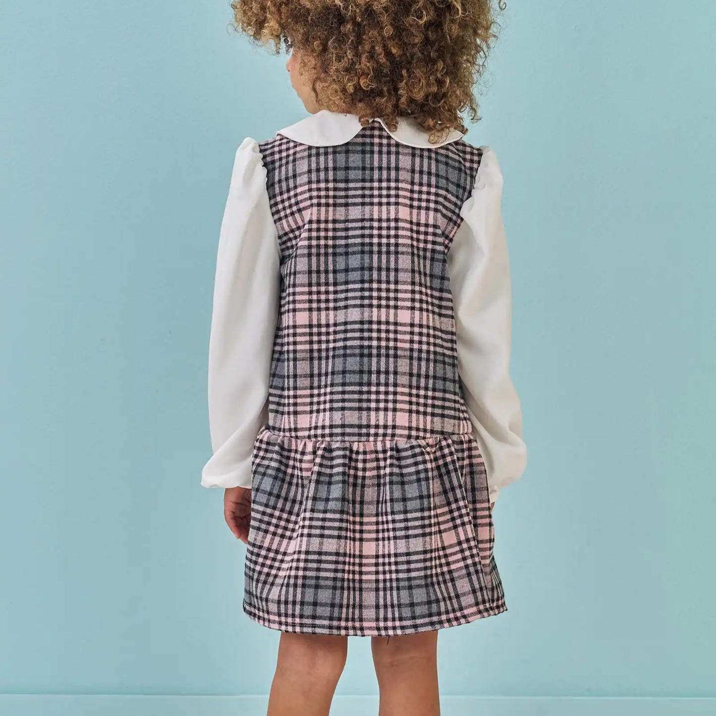VESTIDO EM FLANELA E VISCOSE TWILL ESTAMPADO