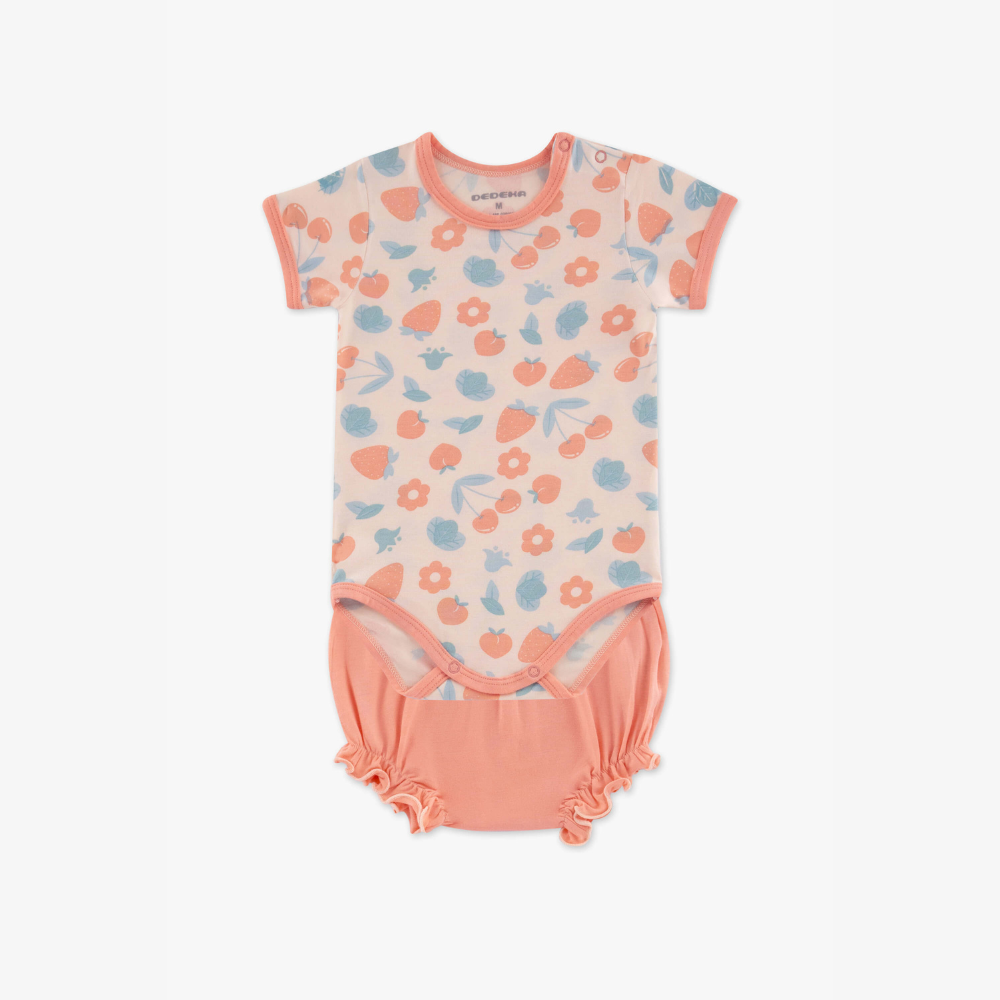 CONJUNTO DE BODY MODAL FRUTAS E FLORES (TAM RN AO GG)