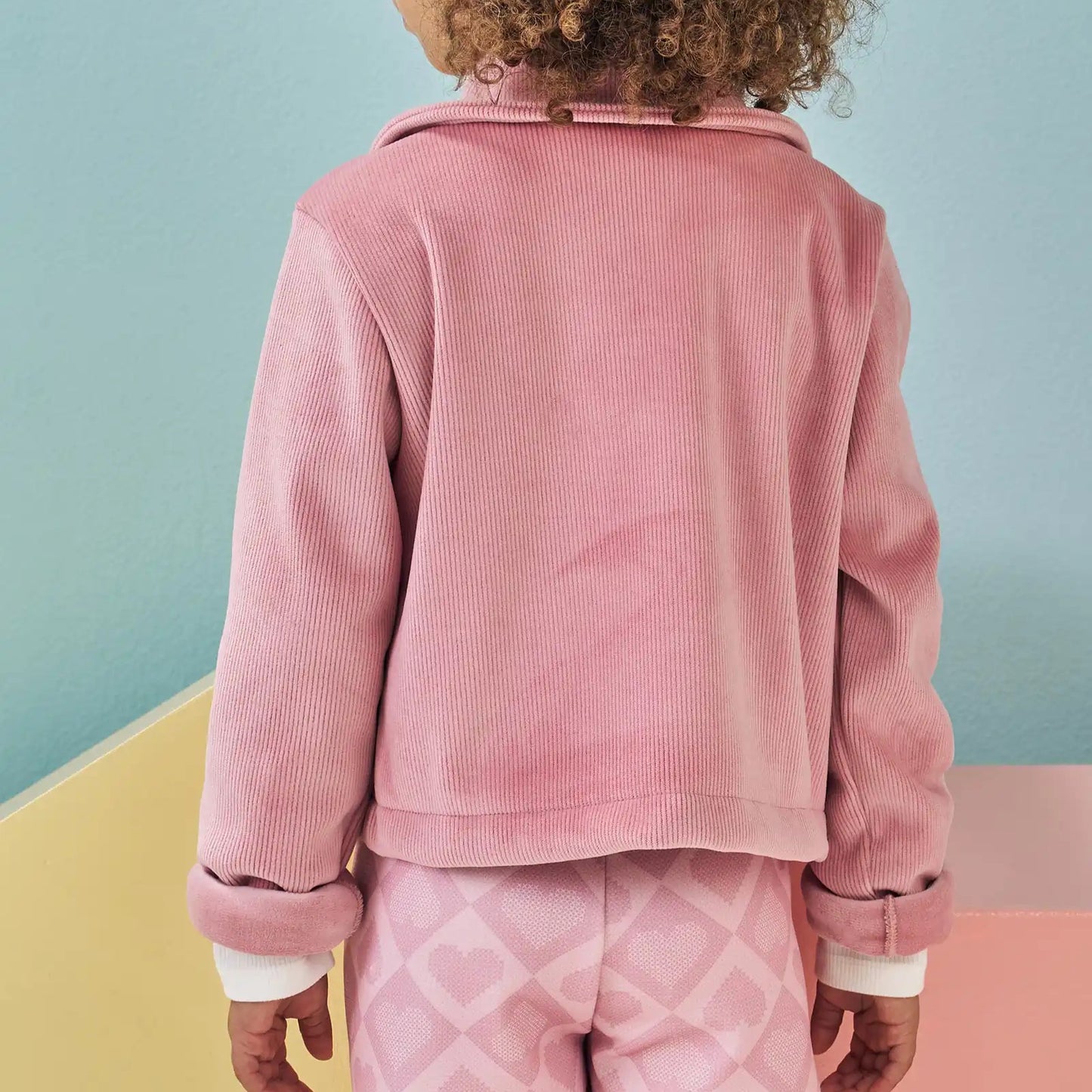JAQUETA BOXY EM FLEECE COTELE ROSA