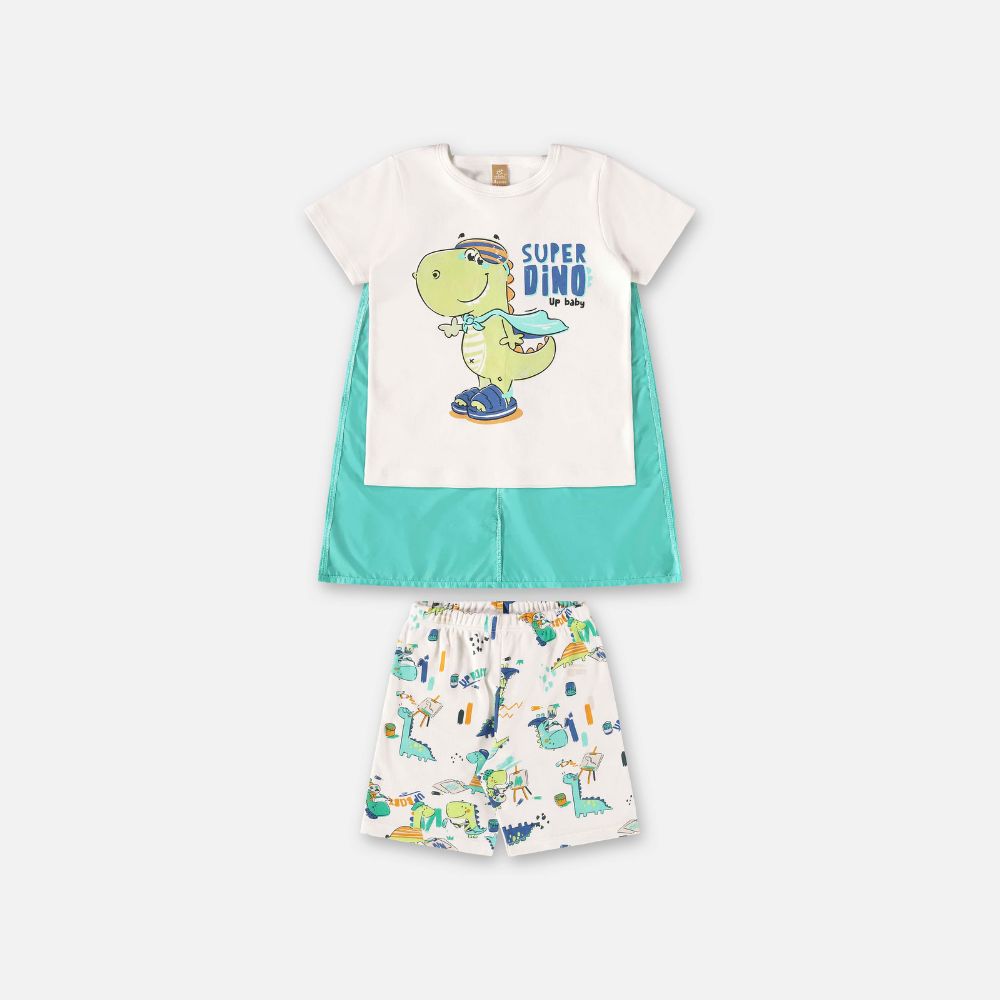 PIJAMA CAMISETA E BERMUDA EM SUEDINE NATURAL