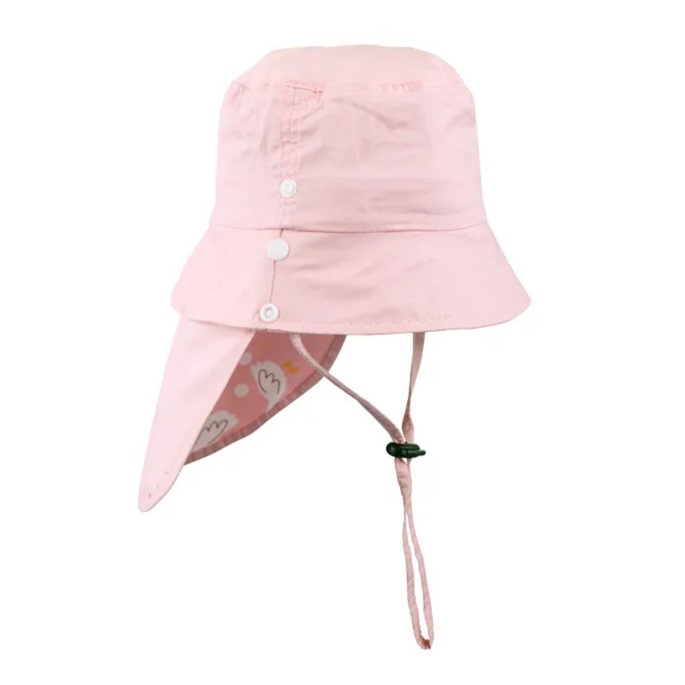CHAPEU C/PROTECAO TECIDO UV 06-24 MESES FEM PIMPOLHO ROSA/PATO