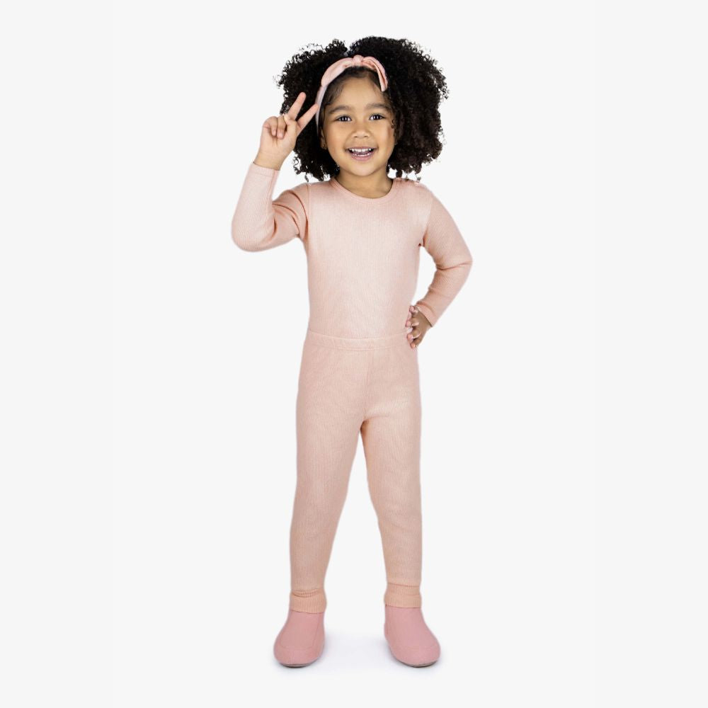 CONJUNTO DE BODY MELANGE CANELADO CINZA/BEGE/ROSA (1 AO 3)