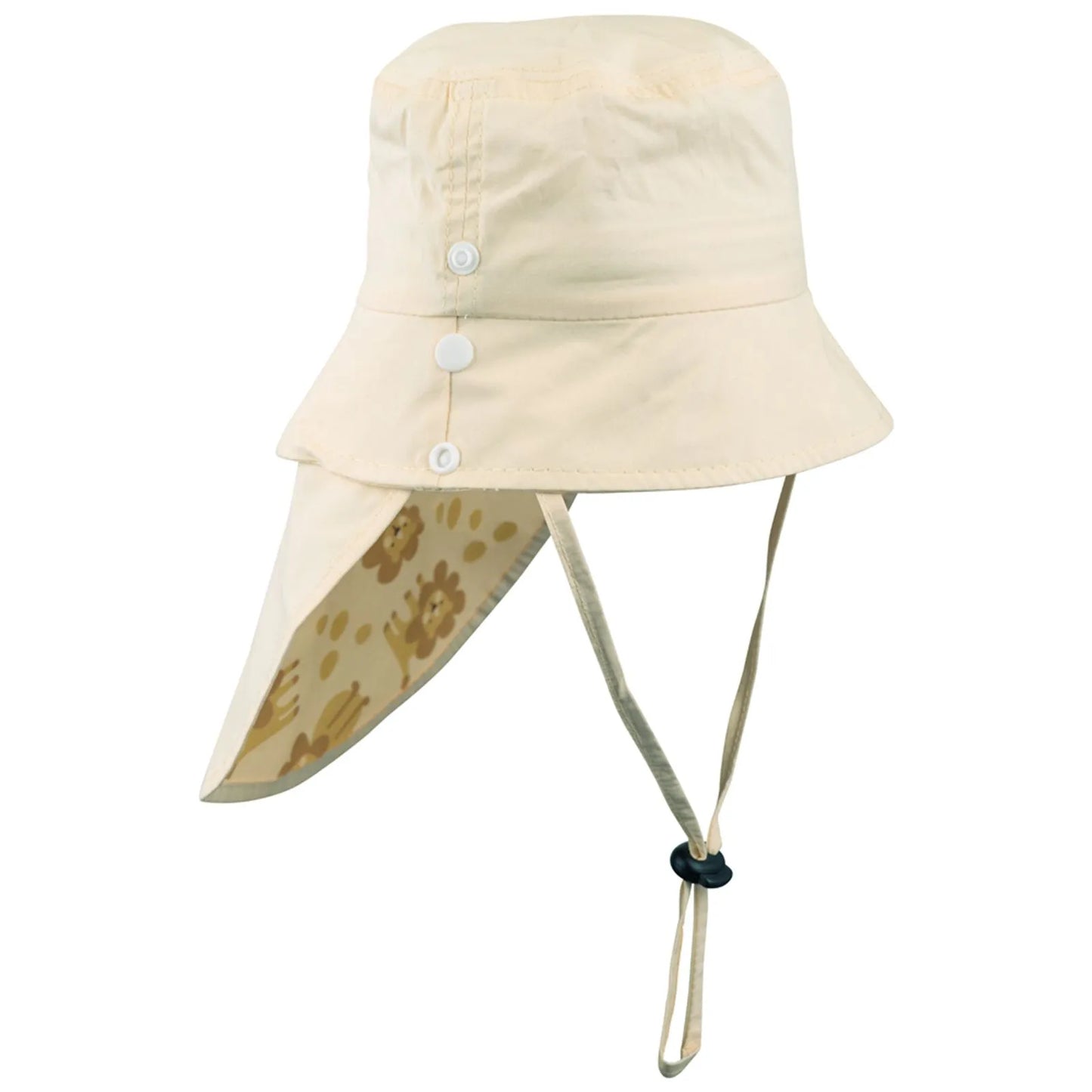 CHAPEU C/PROTECAO TECIDO UV 06-24 MESES MASC PIMPOLHO BEGE/LEAO