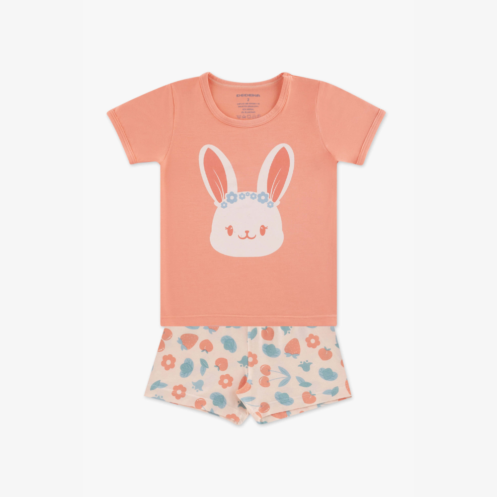PIJAMA MODAL FRUTAS E FLORES (TAM 1 AO 3)
