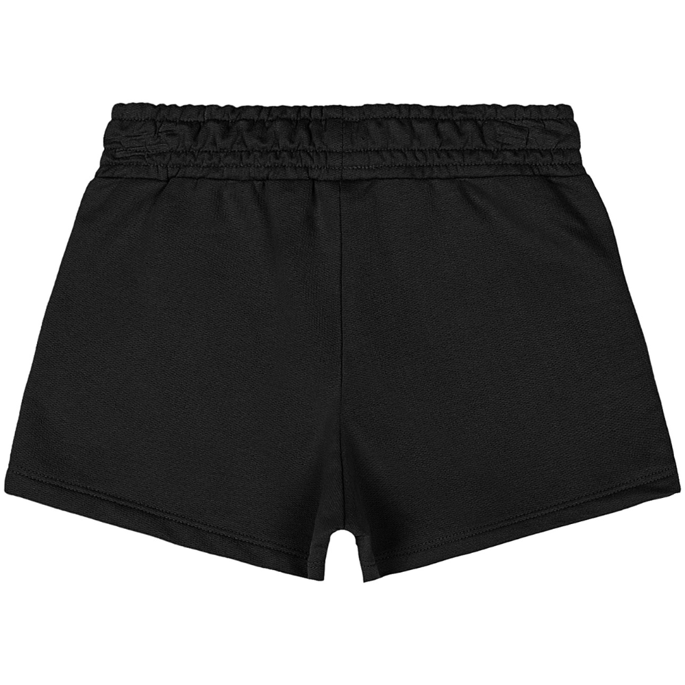 SHORT EM MOLETOM SEM FELPA ROSA/PRETO/LILAS