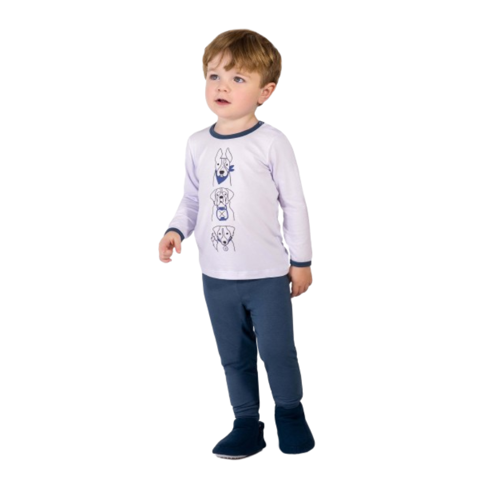 PIJAMA MODAL BRANCO CACHORRINHOS
