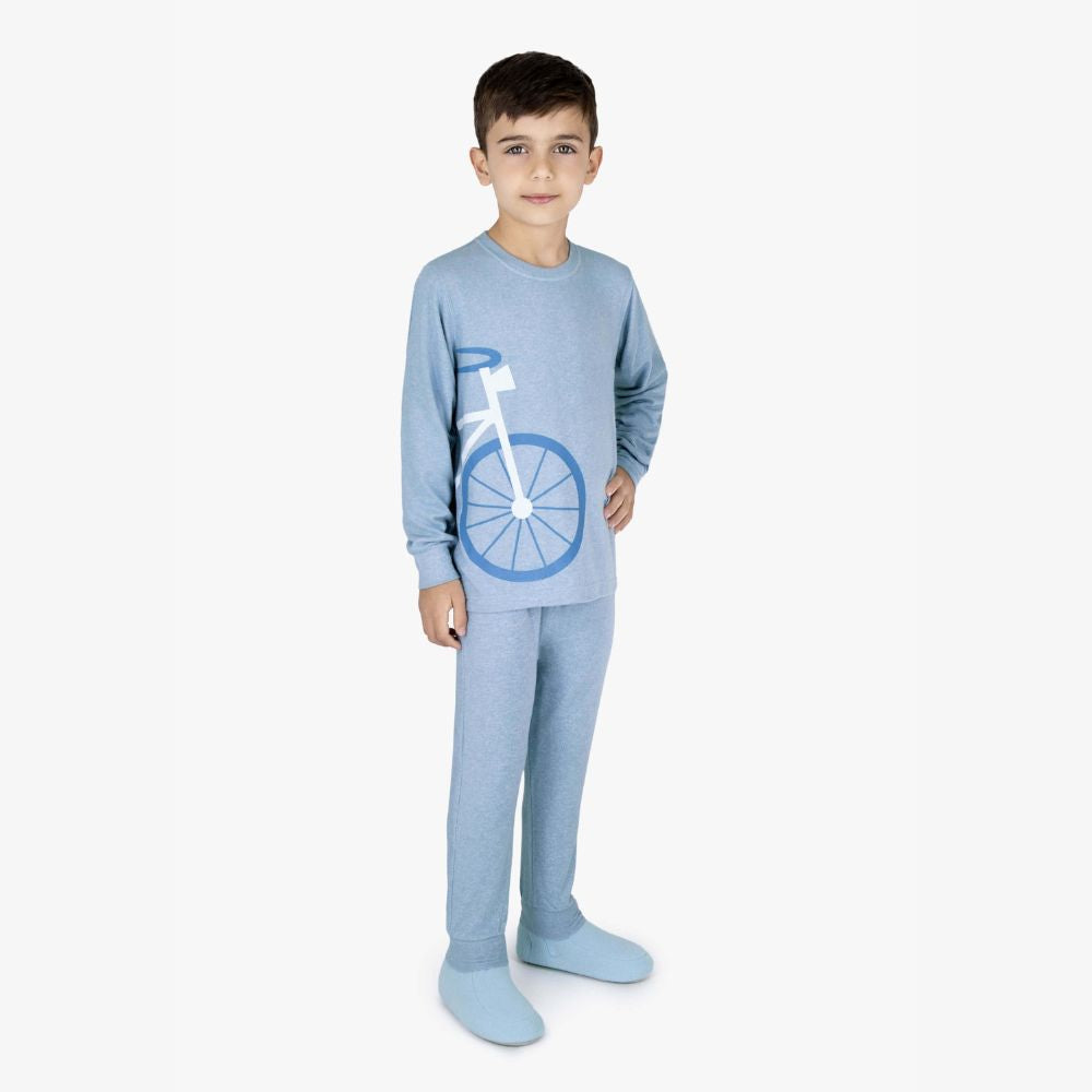 PIJAMA MELANGE AZUL/ROSA (4 ao 8)