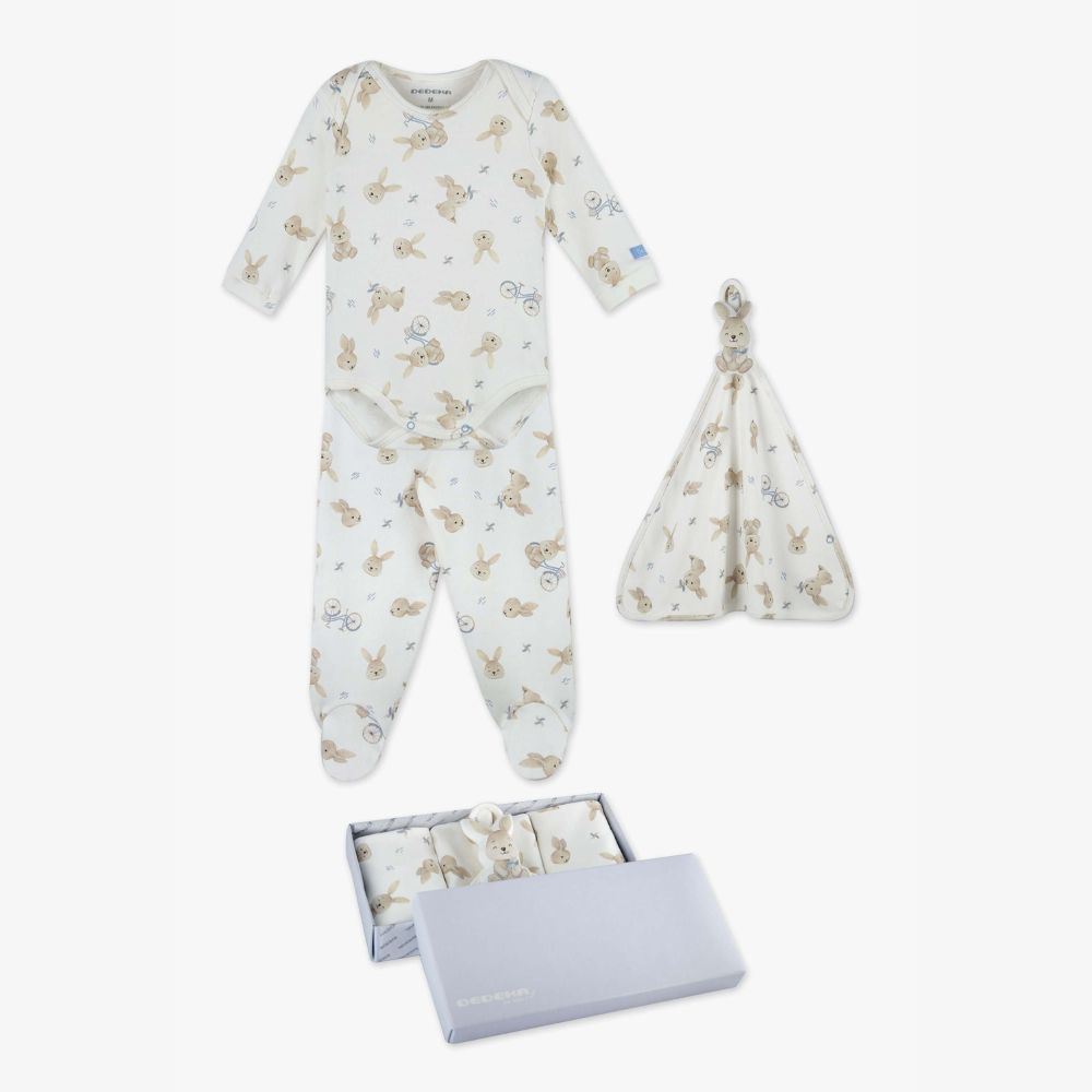 KIT SUEDINE EGIPCIO (1 CONJUNTO DE BODY E 1 NANINHA) MASC COELHINHO BIKE