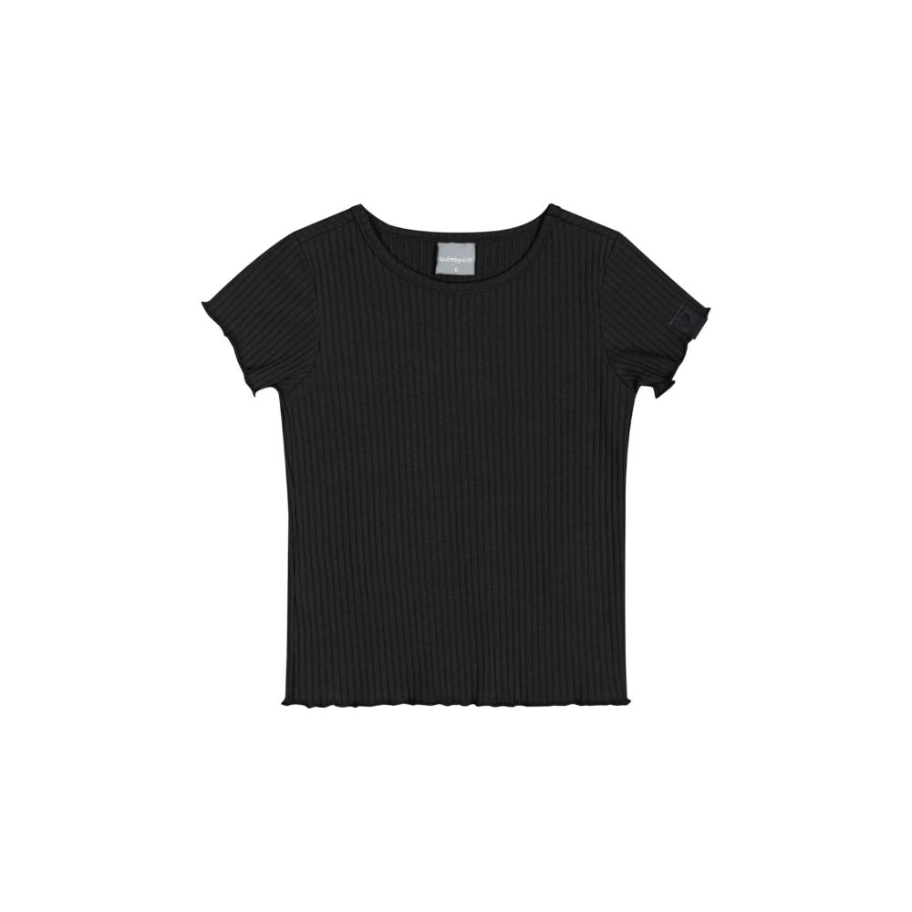 BLUSA MANGA CURTA EM RIBANA CANELADA