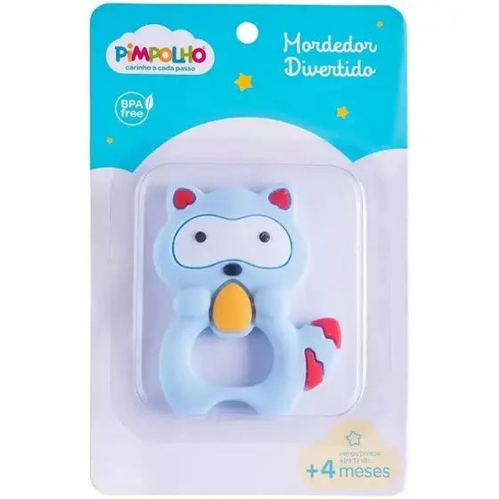 MORDEDOR INFANTIL BICHINHOS MASC PIMPOLHO AZUL/GUAXINIM