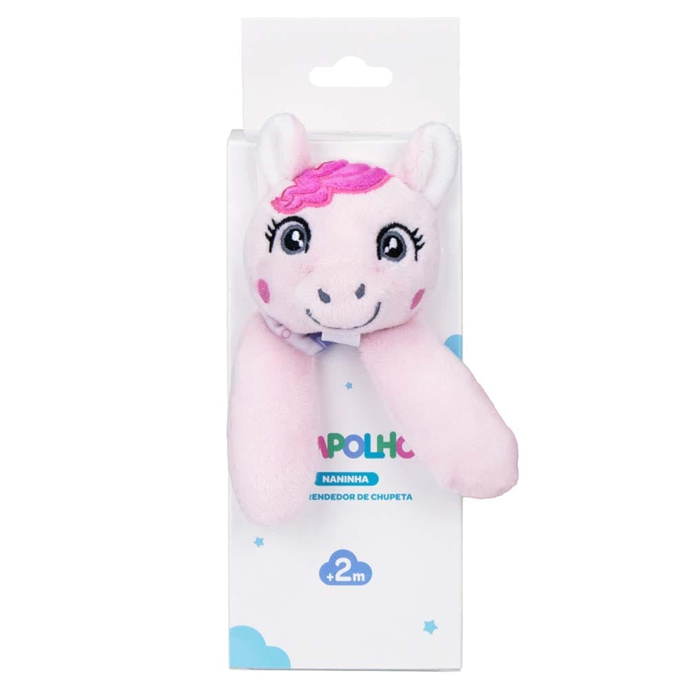 NANINHA COM PRENDEDOR DE CHUPETA PIMPOLHO ROSA/PONEI