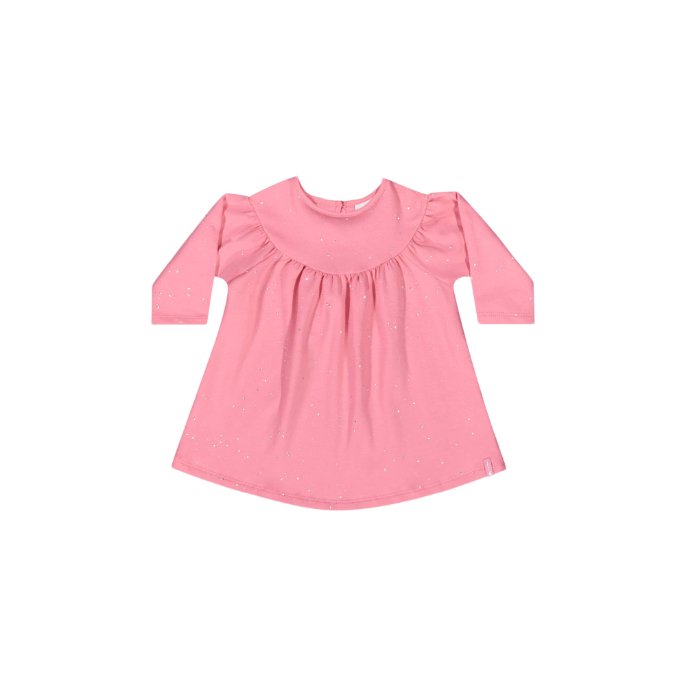 VESTIDO MANGA LONGA EM MOLECOTTON COM GLITTER