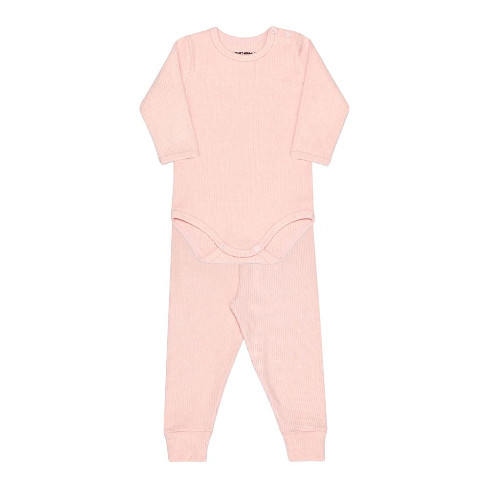 CONJUNTO DE BODY UNISSEX MELANGE CANELADO (RN AO GG)