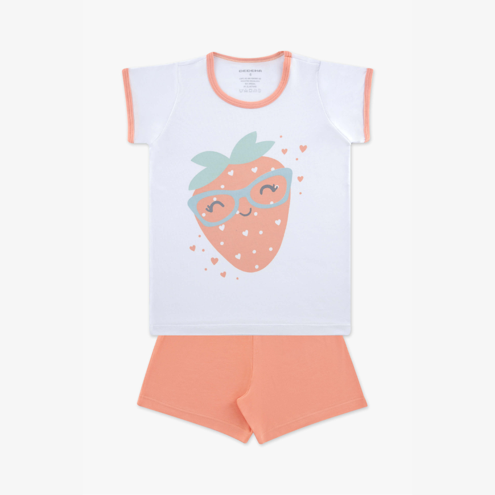 PIJAMA MODAL BRANCO (TAM 4 AO 8)