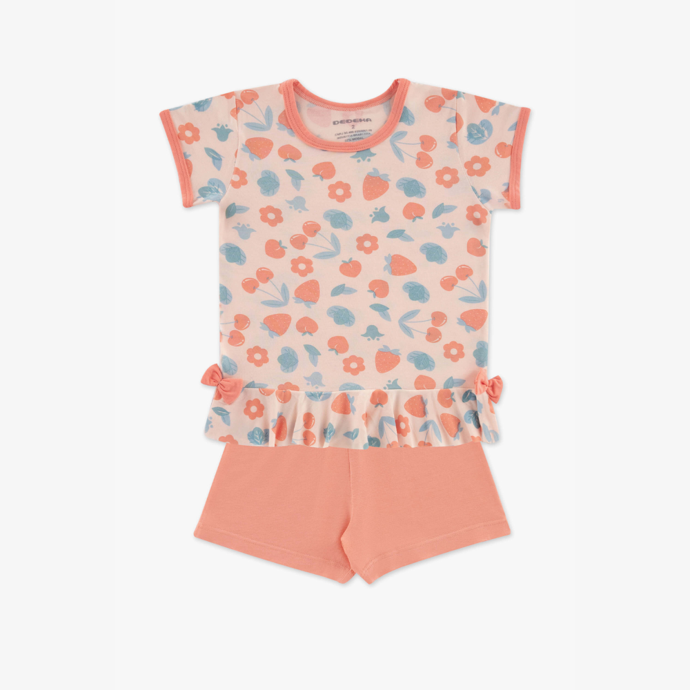 PIJAMA MODAL FRUTAS E FLORES (TAM 1 AO 3)