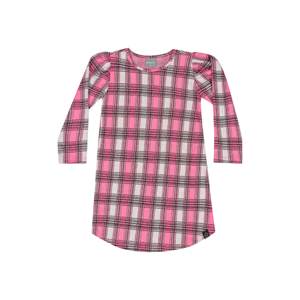 VESTIDO MANGA LONGA EM MALHA JACQUARD PINK FLUOR