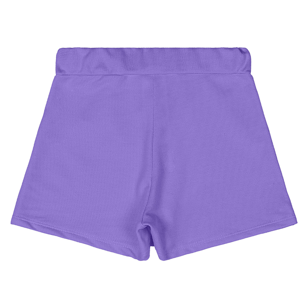 SHORT-SAIA EM MOLETOM SEM FELPA AZUL/VIOLETA/PRETO