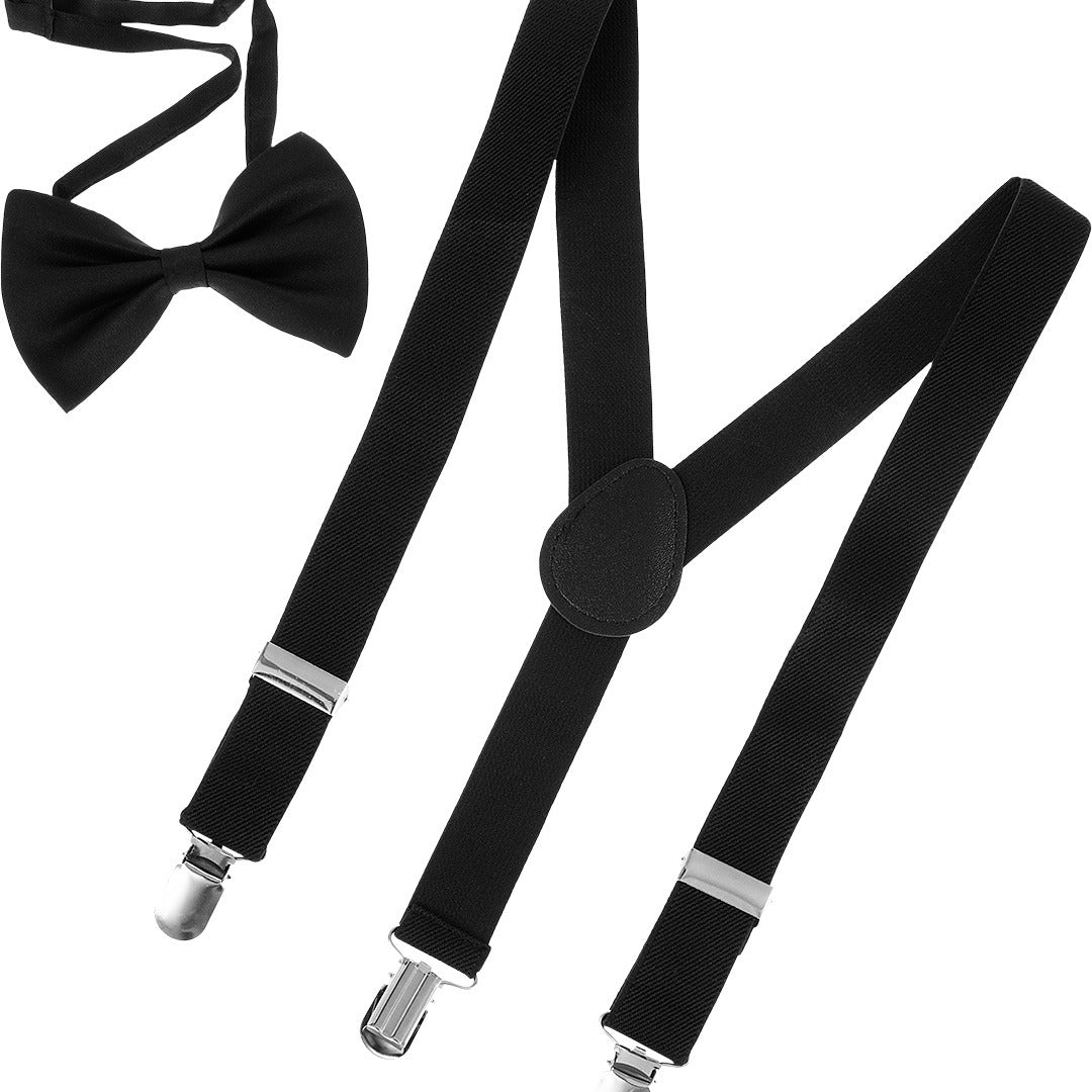 KIT SUSPENSORIO E GRAVATA TAM UNICO MASC PIMPOLHO PRETO