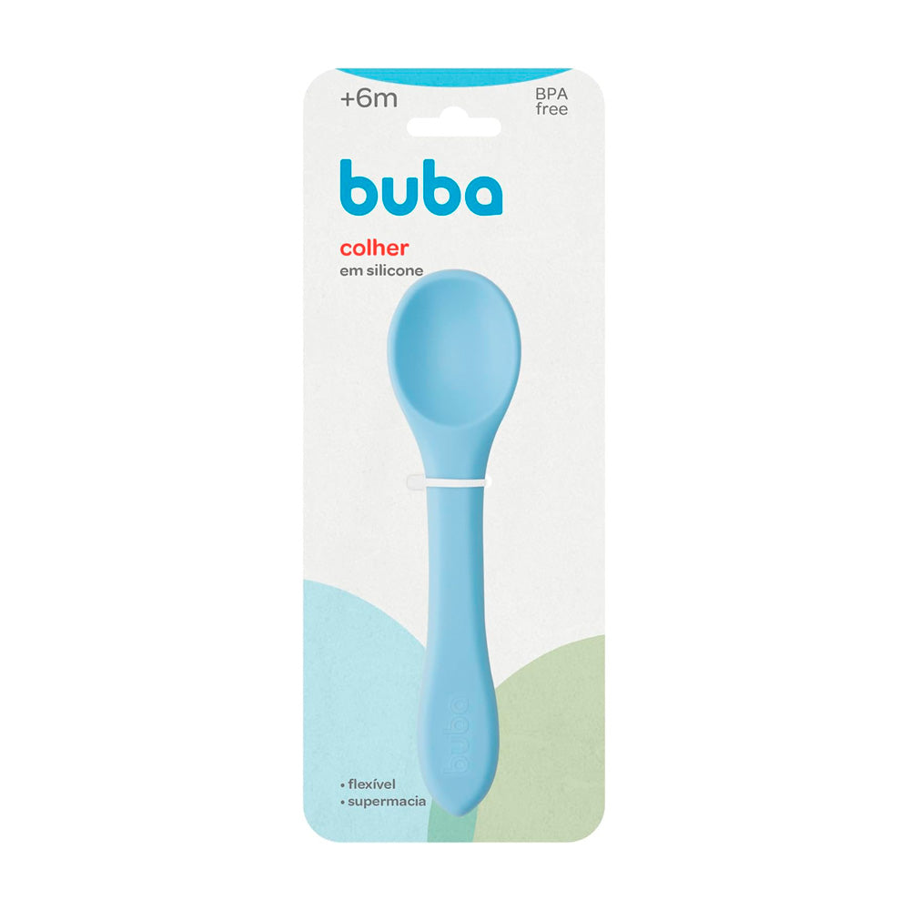 COLHER EM SILICONE AZUL