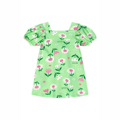 VESTIDO MANGA CURTA EM COTTON FLORAL