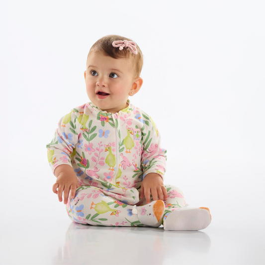 MACACAO MANGA LONGA EM SUEDINE FLORAL UP BABY