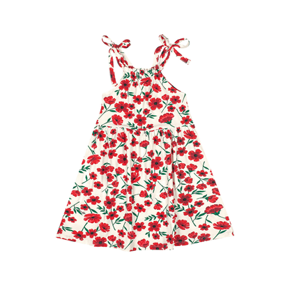 VESTIDO DE ALCAS EM COTTON FLORAL