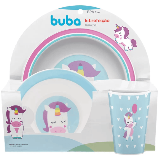 KIT REFEICAO ANIMAL FUN UNICORNIO