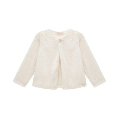 CASACO EM PELO LISO OFF WHITE
