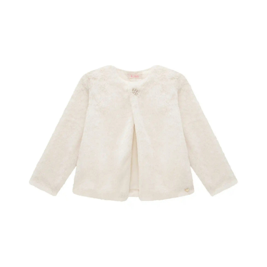CASACO EM PELO LISO OFF WHITE