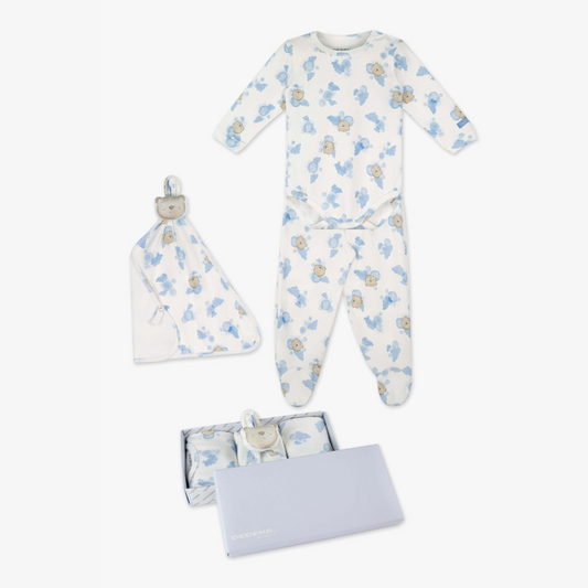 KIT SUEDINE EGÍPCIO (1 CONJUNTO DE BODY E 1 NANINHA) MASC URSO